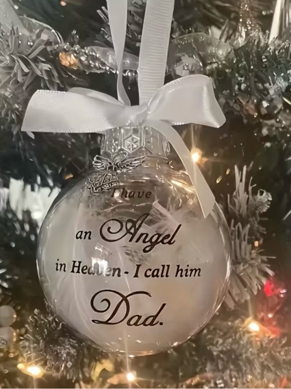 Memorial White 'I Have an Angel in Heaven I Call Him Dad' Ornament - Picture 3 of 4